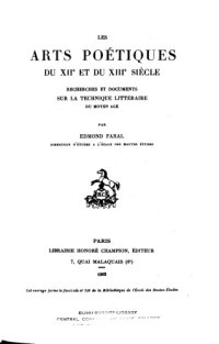 cover of the book Les arts poetiques du XIIe et du XIIIe siecle : recherches et documents sur la technique litteraire du Moyen Age