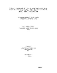 cover of the book A Dictionary of Superstitions and Mythology