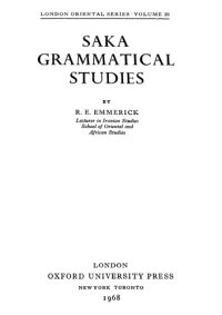 cover of the book Saka Grammatical Studies