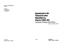 cover of the book Seminaire de Theorie des Nombres, Paris 1981-82: Seminaire Delange-Pisot-Poitou