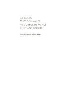 cover of the book Le Neutre: cours et séminaires au Collège de France 1977–1978