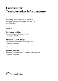 cover of the book Concrete for transportation infrastructure : proceedings of the international conference held at the University of Dundee, Scotland, UK on 5-7 July 2005