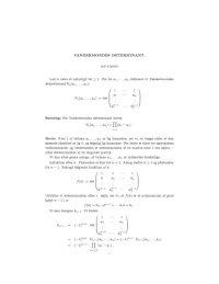 cover of the book Vandermondes determinant