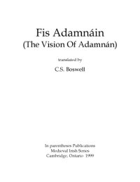 cover of the book Fis Adamnáin (The vision of Adamnán), translated by C. S. Boswell