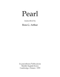 cover of the book Pearl, transcribed by Ross G. Arthur