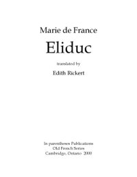 cover of the book Eliduc, translated by Edith Rickert