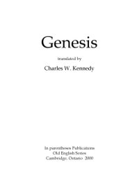 cover of the book Genesis, translated by Charles W. Kennedy