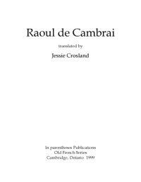 cover of the book Raoul de Cambrai, translated by Jessie Crosland