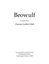 cover of the book Beowulf, translated by Clarence Griffin Child