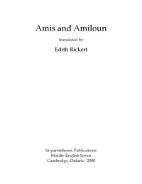 cover of the book Amis and Amiloun, translated by Edith RIckert