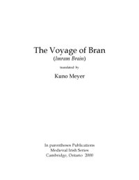 cover of the book The voyage of Bran (Imram Brain), translated by Kuno Meyer