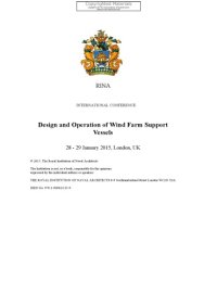 cover of the book Design & operation of wind farm support vessels : international conference, 28-29 January 2015, London, UK.