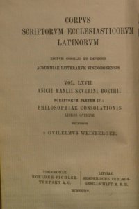 cover of the book Anicii Manlii Severini Boethii Philosophiae consolationis libri quinque