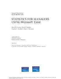 cover of the book Statistics for Managers Using Microsoft Excel (Custom Edition)