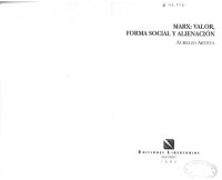 cover of the book Marx. Valor, forma social y alineación