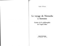 cover of the book Le voyage de Nietzsche à Sorrente : genèse de la philosophie de l’esprit libre