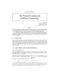 cover of the book The Poincaré Lemma and de Rham Cohomology