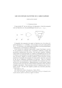 cover of the book Les multiples facettes de l’associaèdre