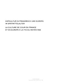 cover of the book Hofkultur in Frankreich und Europa im Spätmittelalter. La culture de cour en France et en Europe à la fin du Moyen-Age