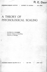 cover of the book A theory of psychological scaling