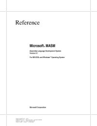 cover of the book Microsoft Macro Assembler 6.11 Reference Manual:Macro Assembler Reference