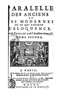 cover of the book Parallele des anciens et  des modernes