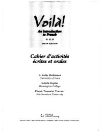 cover of the book Voilà! An Introduction to French, Cahier d’activités écrites et orales