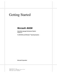 cover of the book Microsoft Macro Assembler 6.11 Reference Manual:Getting Started