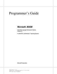 cover of the book Microsoft Macro Assembler 6.11 Reference Manual:Programmers Guide