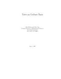 cover of the book Notes on Gröbner bases