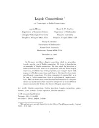 cover of the book Lagois Connections - a Counterpart to Galois Connections