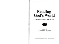 cover of the book Reading God’s World: The Scientific Vocation