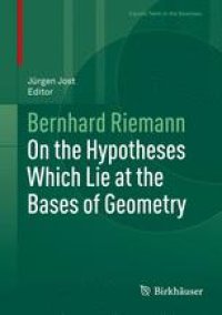 cover of the book On the Hypotheses Which Lie at the Bases of Geometry