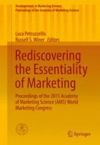 cover of the book Rediscovering the Essentiality of Marketing: Proceedings of the 2015 Academy of Marketing Science (AMS) World Marketing Congress