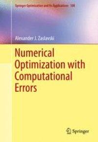 cover of the book Numerical Optimization with Computational Errors