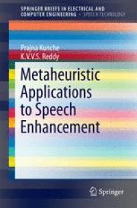 cover of the book Metaheuristic Applications to Speech Enhancement