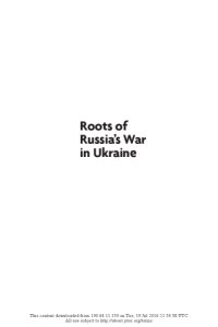 cover of the book Roots of Russia’s War in Ukraine