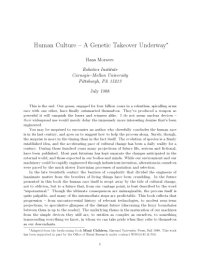 cover of the book Human Culture: A Genetic Takeover Underway