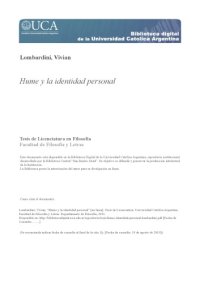 cover of the book Hume y la identidad personal