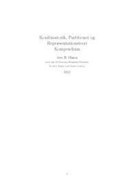 cover of the book Kombinatorik, Partitioner og Repræsentationsteori Kompendium