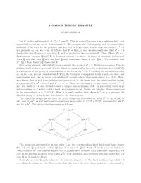 cover of the book A Galois theory example