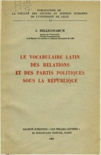 cover of the book Le vocabulaire latin des relations et des partis politiques sous la République