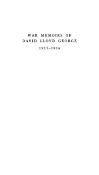 cover of the book War memoirs of David Lloyd George 1914-1915