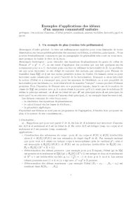 cover of the book Exemples d’application des idéaux d’un anneau commutatif unitaire