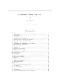 cover of the book Rappels d’algèbre générale