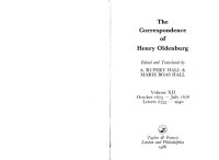 cover of the book Correspondence of Henry Oldenburg. Vol. 12