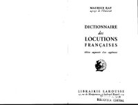 cover of the book Dictionnaire des locutions françaises