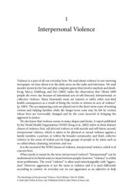 cover of the book The Psychology of Interpersonal Violence