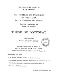 cover of the book Les "Epîtres et Evangiles de tout l’an selon l’usage de Paris" dans la traduction de Jean de Vignay