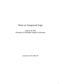 cover of the book Notes on Categorical Logic